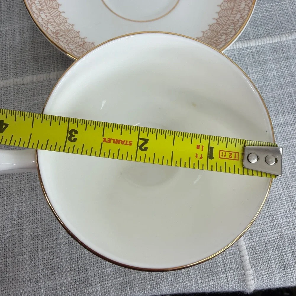 Crown‎ Staffordshire Classic Footed Cup And Saucer Gold Lace White & Gold